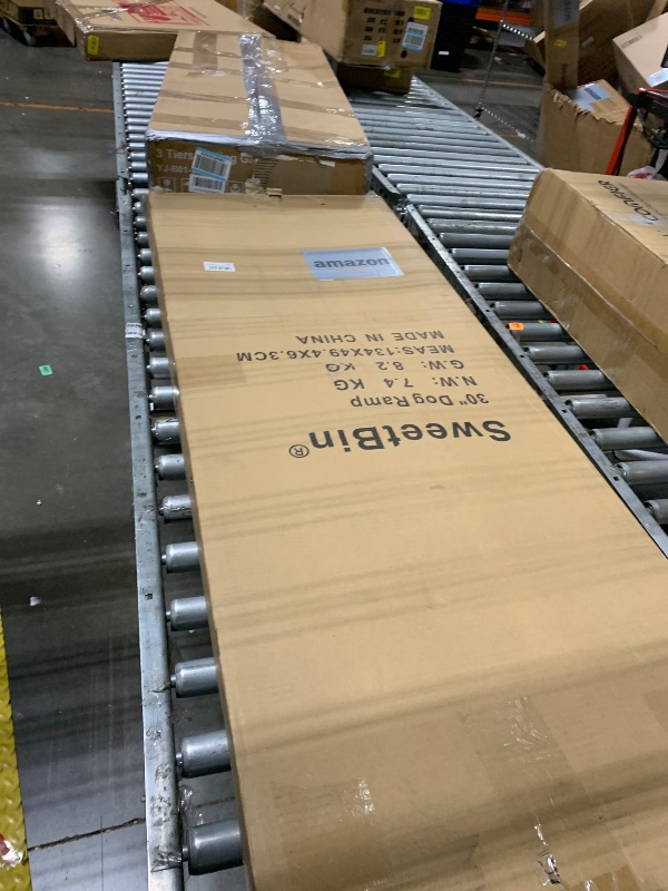 Photo 1 of ***MISSING LEGS AND HAS SPLIT WOOD !!!FINAL SALE USE FOR PARTS!!!!SweetBin Dog Ramp for High Bed - Car Ramp for Dog - Anti-Slip Carpet - 51" Long Adjustable 14"-28" Ramps for Small Large Dogs- Fold Portable Wooden Pet Ramps for Couch, Bed or car