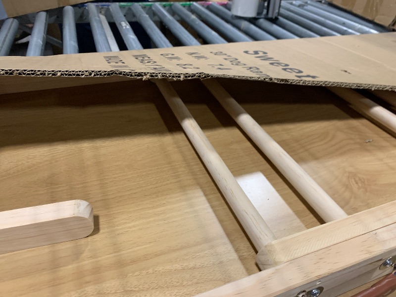 Photo 1 of ***MISSING LEGS AND HAS SPLIT WOOD !!!FINAL SALE USE FOR PARTS!!!!SweetBin Dog Ramp for High Bed - Car Ramp for Dog - Anti-Slip Carpet - 51" Long Adjustable 14"-28" Ramps for Small Large Dogs- Fold Portable Wooden Pet Ramps for Couch, Bed or car