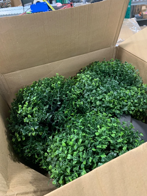 Photo 1 of !!!!NOT EXACT SIMILAR  TO PHOTO~~~~~~~Grooy Artificial Boxwood Topiary Ball Tree with Ground Spike, Set of 2 Artificial Shrub Bushes, Fake Evergreen Tree for Porch, Artificial Plants for Outdoor Planters Indoor UV Resistant
