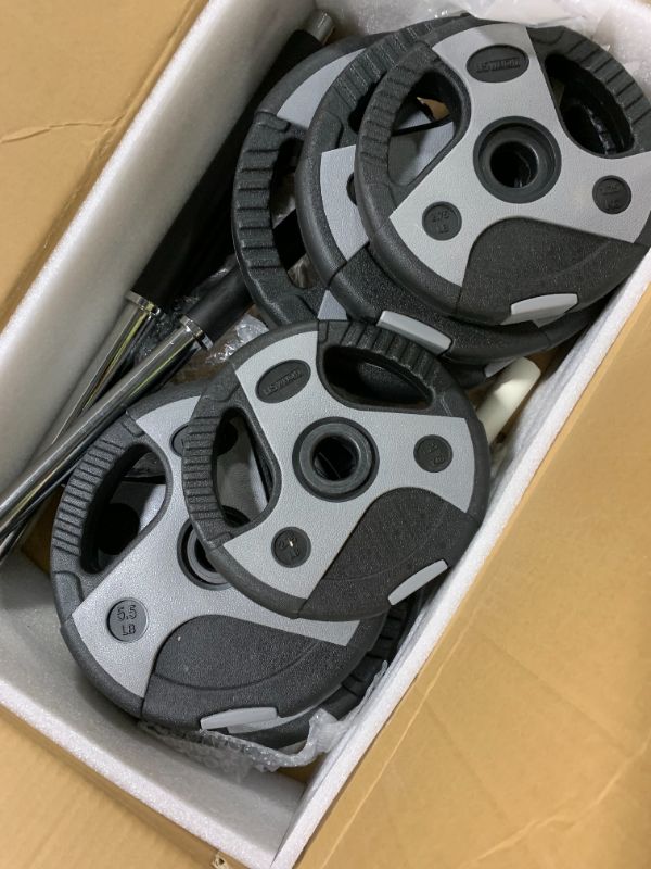 Photo 1 of ***CLAMPS NOT INCLUDED*** US Weight 43 LB Barbell Weight Set for Home Gym with 55” padded Bar, Adjustable Weights for Exercise, Lifting and to Build Muscle