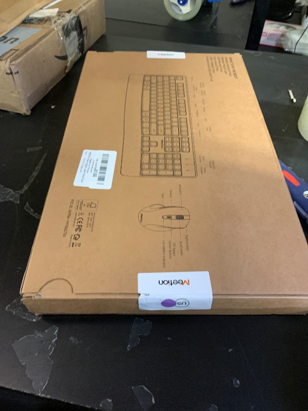 Photo 1 of MEETION Wireless Keyboard and Mouse, Full-Sized Cordless Keyboard with Wrist Rest and 3 DPI Adjustable Mouse, 2.4G Wireless, Purple, for PC/Computer/Laptop/Windows/Mac