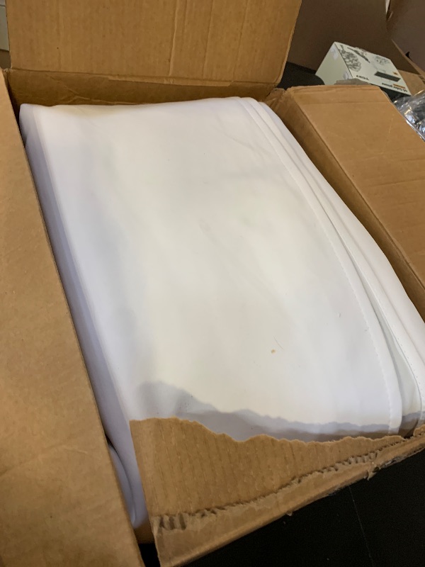 Photo 1 of **USED/DAMAGED** NICETOWN Lower PM2.5 Particles, Full Shading Curtains, Super Heavy-Duty Noise Absorb Lined Blackout Curtains for Bedroom, Privacy Window Treatment (White, Pack of 2, 52 inches W x 95 inches L)