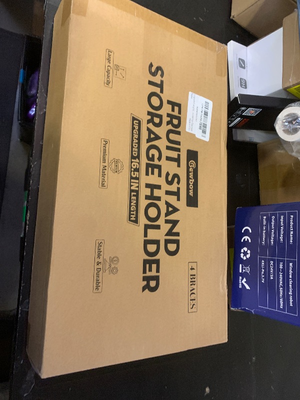 Photo 1 of [Upgraded Length] 16.5-Inch Fruit Stand Storage Holder with 4 Sturdier Legs, 2-Tier Fruit Basket , Bamboo Fruit Bowl Holder for Fruit,Vegetables,Bread, Snacks, Home Kitchen Countertop Organizer