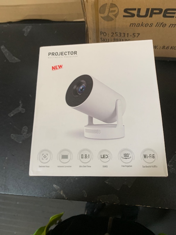 Photo 1 of ?Electric Focus?Mini Projector, Projector 4K 1080P Support, 260 ANSI Lumens Projector with Wifi and Bluetooth, Upgrade Smart Proyector, 5w Speaker, Auto Keystone Correction 35"-130" Screen HY300 Plus