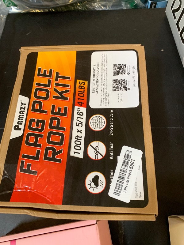 Photo 1 of [Upgraded] 5/16” 100Ft Flagpole Rope Kit with 4 Pcs 3.3” Swivel Snap Hook - High Weight Bearing Anti-Tearing Utility Rope with Durable ZinC Alloy Swivel Hooks - Flag Pole Accessories Replacement Kit