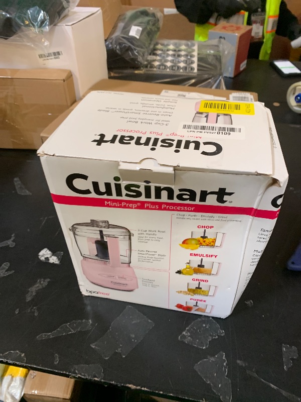 Photo 1 of **DAMAGED PARTS** Cuisinart Mini-Prep Plus Food Processor, 24-Ounce Mini Food Processor to Chop Herbs, Vegetables, and Hard Cheese, 24-Ounce Work Bowl, Reversible Stainless Steel Blade, DLC-2APK, Pink