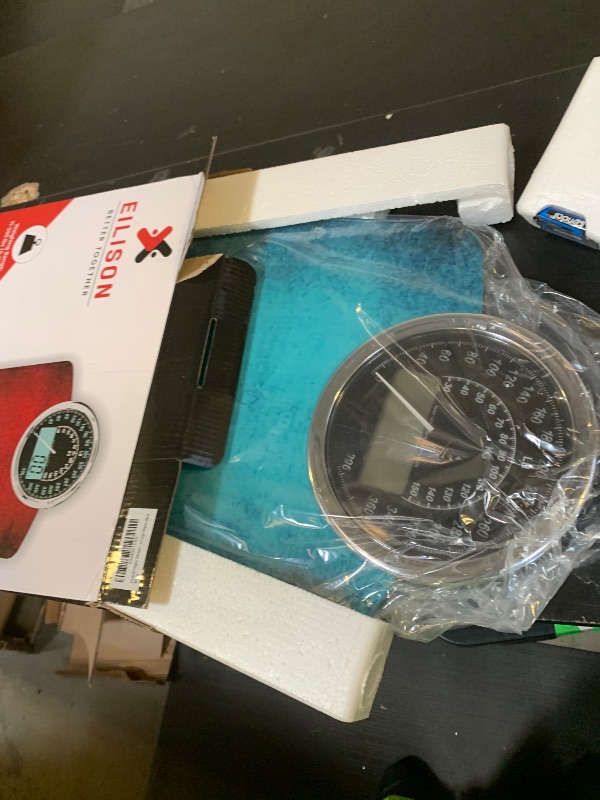 Photo 1 of EILISON Highly Advance 2-in-1 Digital & Analog Weighing Scale for Body Weight-400lbs, 4 High Precison GX Sensor Accurate, Thick Tempered Glass, Extra Large Display (Blue)