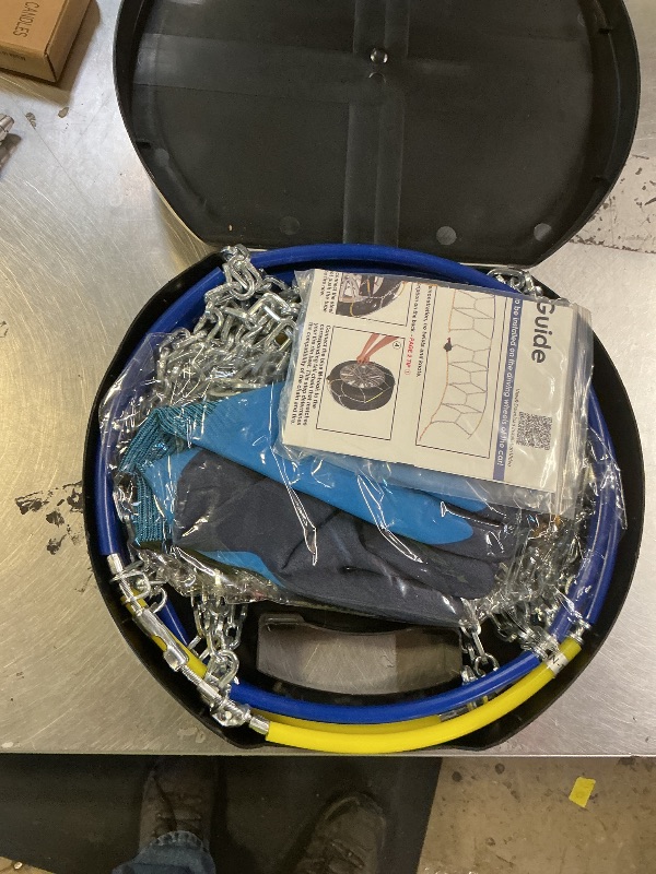 Photo 1 of Snow-Chains Auto Fixing 1 Min Quick Fit Easy Installation Tire-Chains, Portable Reusable Universal Emergency Tire Traction Chain for Passenger Car, Pickup Trucks and SUV - Set of 2 (HKN-120)