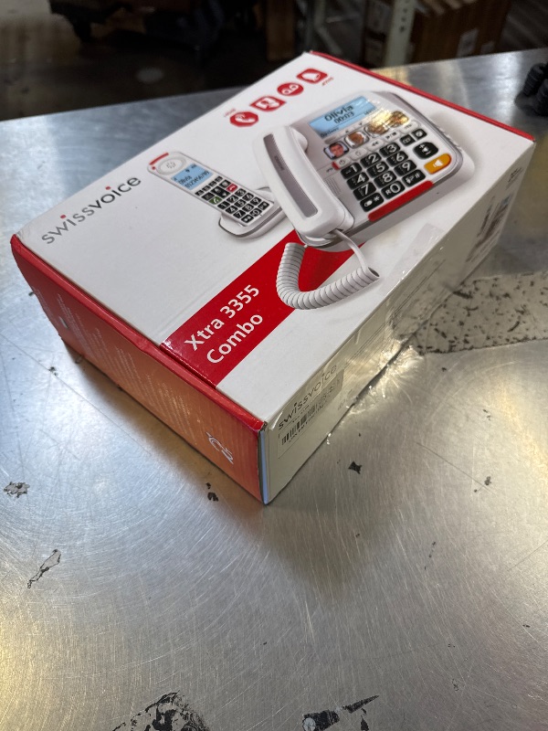 Photo 1 of SWISSVOICE 3355 DECT 6.0 Corded Big Button Phone for Elderly with Answering Machine and Additional Cordless Handset - Loud Phones for Hard of Hearing - Hearing Aid Compatible Phones