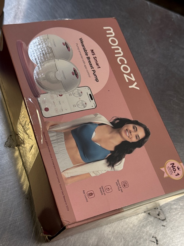 Photo 1 of Momcozy M5 Smart APP Controlled Wearable Breast Pump, Hands-Free Wireless Electric Pump, 3 Modes 9 Suction Levels, BPA-Free, Portable Lightweight, 24mm Flange, 2-Pack Cozy Red