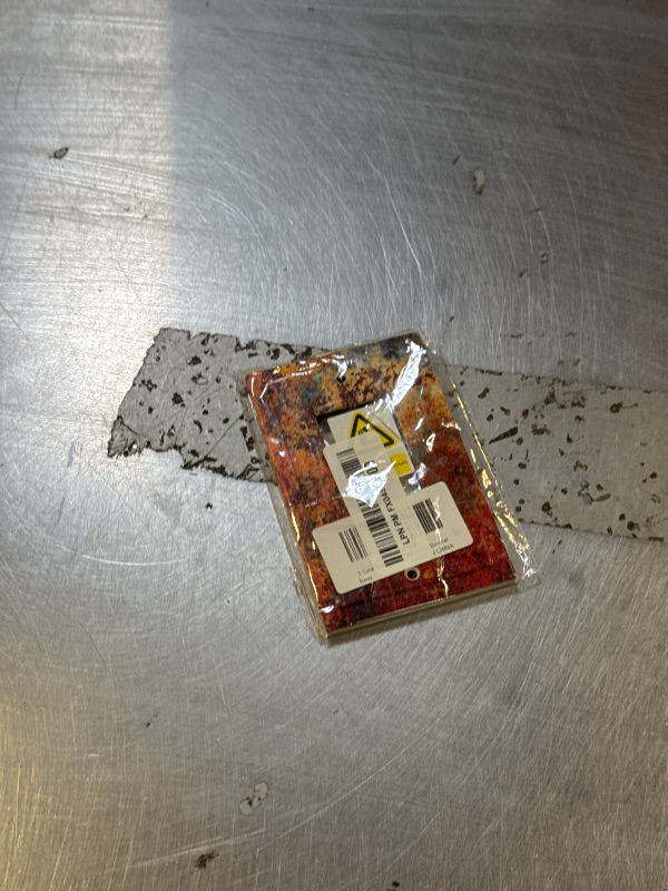 Photo 1 of 1 Gang Single GFCI/Decorator Rocker Outlet Light Switch Wall Plate Cover Shabby Old Aged Rust Rusty Tumbled Antique Brass Patina Copper Metal Print Decorative One Device Electrical Faceplate Dimmer