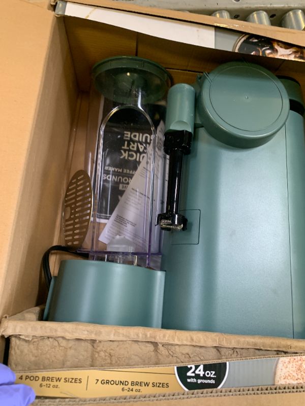 Photo 1 of Ninja Pods & Grounds Specialty Single-Serve Coffee Maker, K-Cup Pod Compatible, Built-In Milk Frother, 6-oz. Cup to 24-oz. Travel Mug Sizes, Iced Coffee Maker, 1550 watts, Sage Green, PB051SG