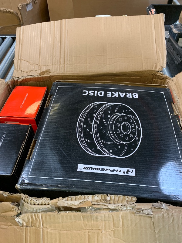 Photo 1 of A-Premium Front and Rear Drilled and Slotted Disc Brake Rotors + Ceramic Pads Kit Compatible with Select Toyota and Lexus Models - Camry, RAV4, Corolla Cross, Avalon, Venza, C-HR, ES250, ES300h, ES350