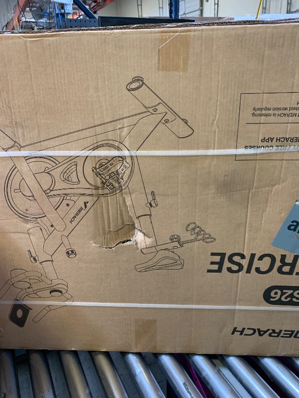 Photo 1 of Merach Exercise Bike, Brake Pad/Magnetic Stationary Bike with Exclusive App, Low Noise Indoor Cycling Bike with 270LBS Weight Capacity, Dumbbell Rack and Fitness Courses for Weight Loss