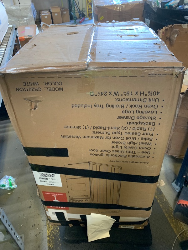 Photo 1 of Avanti Gas Range Oven, Compact Freestanding Design, 4 Sealed Burners with Electronic Ignition, 2.1 Cu.Ft. Capacity Features Framed Glass Door Storage Drawer Broiler and Accessories, 20-Inch, White