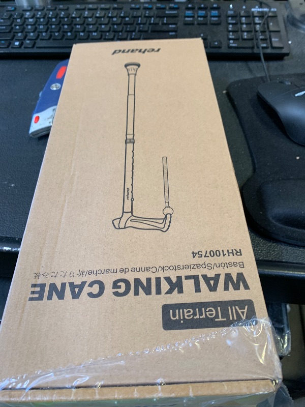 Photo 1 of REHAND Walking Cane - Foldable, Adjustable, Collapsible Walking Canes for Men & Women, Heavy Duty All Terrain Tip, with Travel Bag | Walking Sticks for Seniors & Adults (Natural Black)