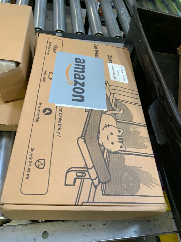 Photo 1 of Zoratoo Cat Window Sill Perch with Large Bolster, Easy to Adjust & Assemble Cat Window Seat for Windowsill & Bedside, Pet Hammock Bed for Large Cats and Kittens (Grey, L)