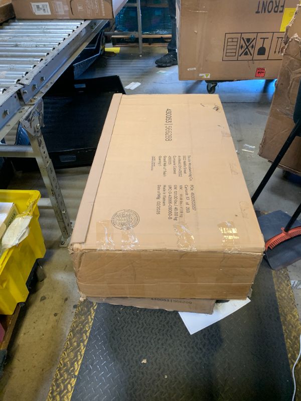 Photo 1 of Sauder Harvey Park Computer Cabinet with Storage, Grand Walnut Finish