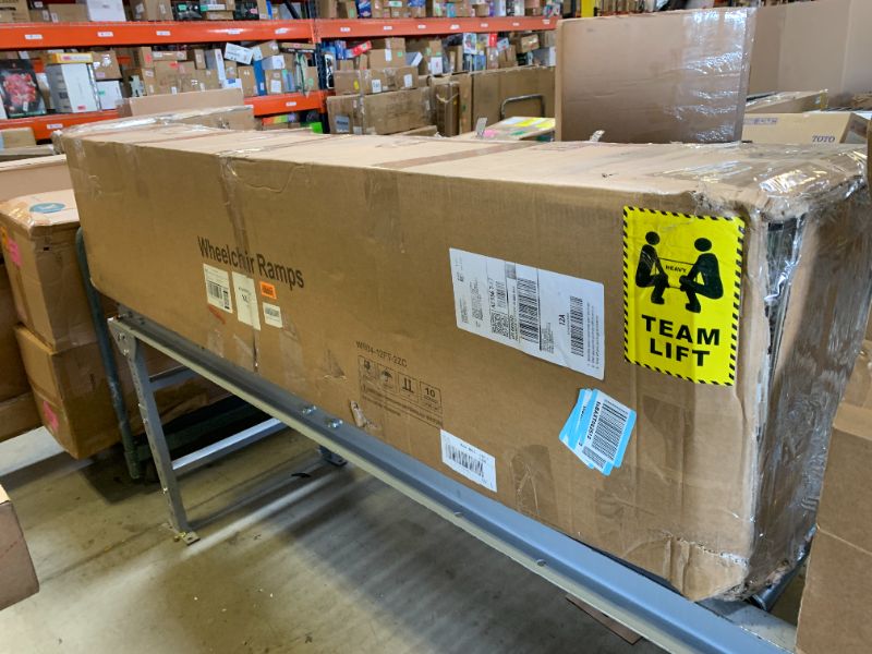 Photo 1 of FACHNUO 12 Feet Wheelchair Ramp with Support Legs, Folded Aluminum Handicap Ramps, Portable Detachable Wheel Chair Ramp for Home Steps, Stairs, Entry, Threshold, Doorways, 800LBS Capacity