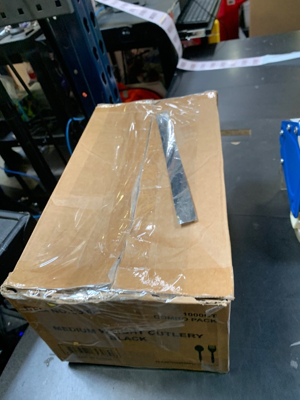 Photo 1 of 1000 Pcs Black Plastic Utensils Set - 500 Forks And 500 Teaspoons, Plastic Forks And Spoons Set - Bulk Black Cutlery Set