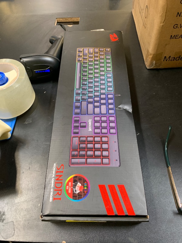 Photo 1 of Redragon Mechanical Gaming Keyboard Wired, 11 Programmable Backlit Modes, Hot-Swappable Red Switch, Anti-Ghosting, Double-Shot PBT Keycaps, Light Up Keyboard for PC Mac