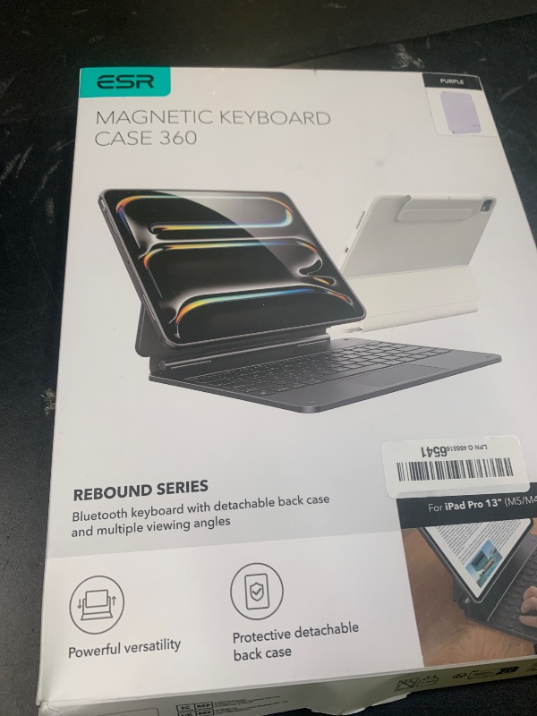 Photo 1 of [Upgraded] ESR iPad Pro 13 Inch Case with Keyboard (M5/M4, 2025/2024), iPad Pro 13 Keyboard Case with Magnetic Stand, Portrait/Raised Modes for iPad Pro 13, Removable, Rebound 360 Series, Pirple