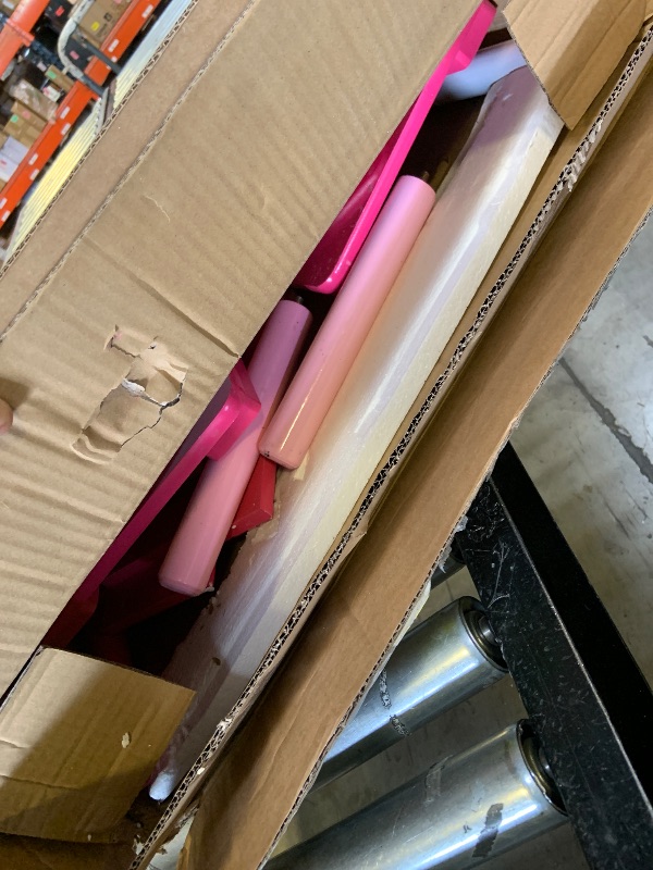 Photo 1 of Delta Children Kids Table and Chair Set (4 Chairs Included), White/Pink