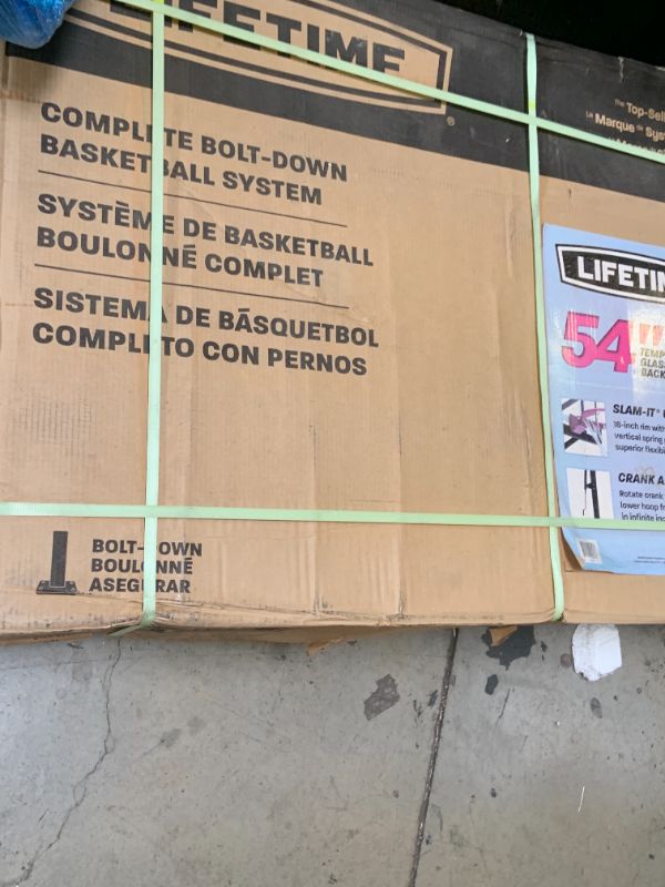 Photo 1 of Lifetime Crank Adjust In Ground Tempered Glass Basketball Hoop, 54", Clear (factory sealed) 
