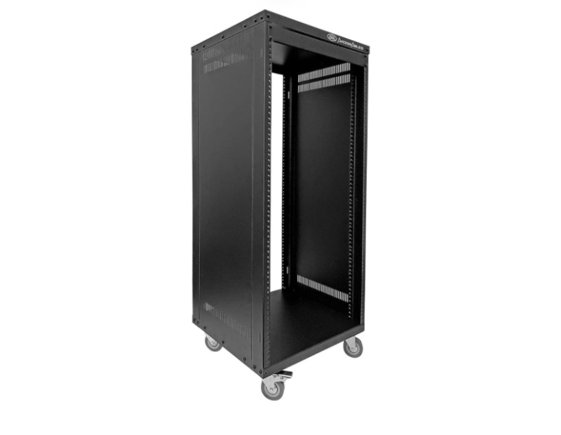 Photo 1 of AxcessAbles 30U 19-Inch Rolling IT Server Rack 550LB Heavy Duty Open Frame with Removable Side Panels Large 3-Inch Wheels for Servers Networking and Audio-Video Equipment Includes 5mm and 6mm Screws