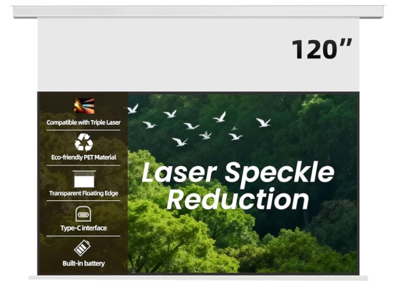 Photo 1 of 120" PureVision Projector Screen Motorized,Laser Speckle Reduction,Waterproof Drop-Down Outdoor Projector Screen,Movie Screen 4K/8K UHD Ready,2 Recharges Yearly for Home Theater & Backyard Movie Night (FACTORY SEALED)