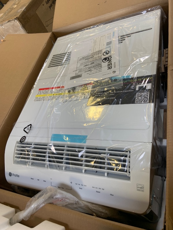 Photo 1 of GE Profile ClearView Inverter Window Air Conditioner Unit, 10,300 BTU, U-Shaped Adjustable Depth, Energy Efficient Cooling up to 450 sq ft., Ultra Quiet, SMART Home Capable, Includes Remote, White