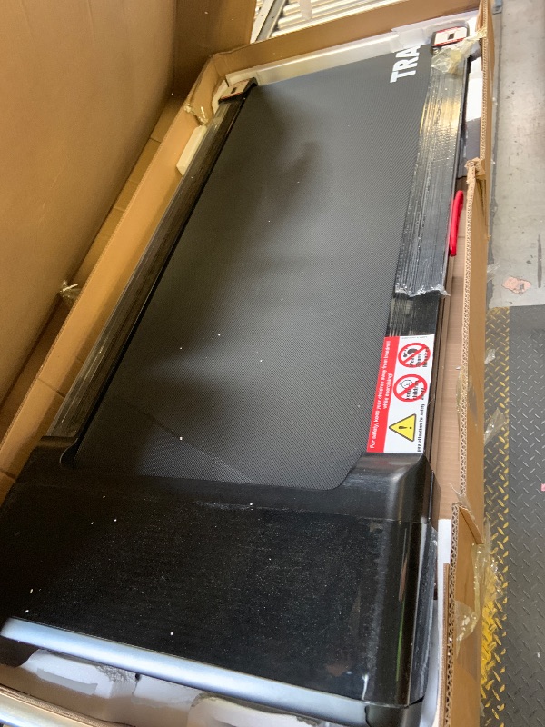 Photo 1 of TRAILVIBER Walking Pad Treadmill with 12% 9-Level Auto Incline, 450 lbs Capacity RGB LED Screen, Smart APP, Bluetooth Speaker Under Desk Treadmill, Compact Treadmills for Home Hiking, Blue Black