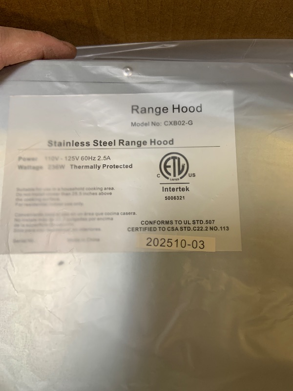 Photo 1 of 42 inch Stainless Steel Insert Range Hood - 900 CFM, Gesture Control, Ultra-Quiet 4-Speed Vent, LED Lights, Ducted/Ductless Convertible