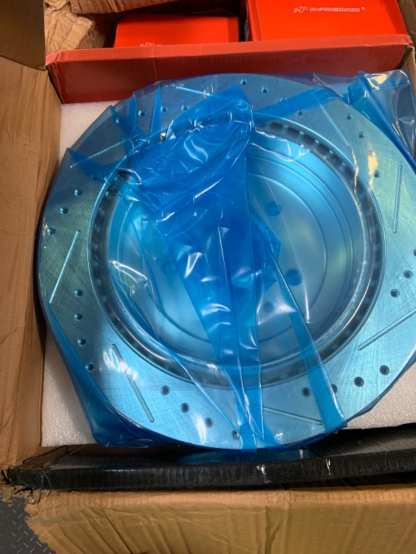 Photo 1 of A-Premium Front and Rear Drilled and Slotted Disc Brake Rotors + Ceramic Pads Kit Compatible with Select Cadillac Models - ATS 2013-2015, 12-PC Set