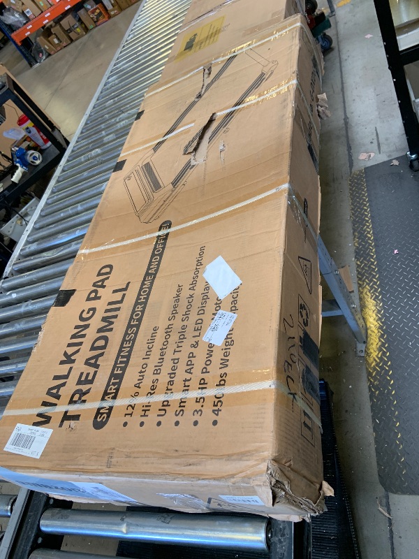 Photo 1 of Trygoal Walking Pad Treadmill with 12% 11-Level Auto Incline, 450 lbs Capacity, Under Desk Treadmills with Bluetooth Speaker, Powerful Walking Pad for Home Hiking, LED Screen, APP Connect