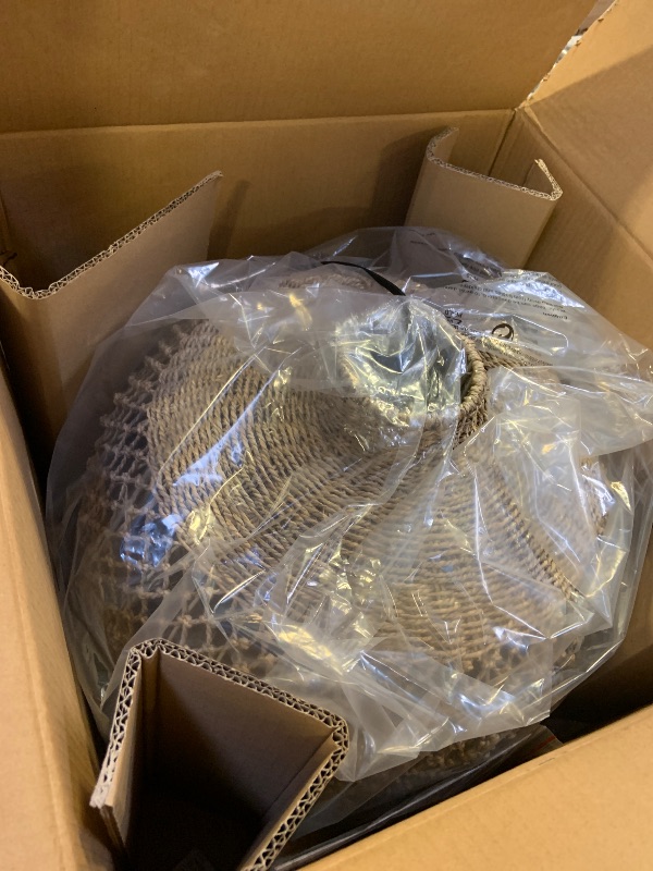 Photo 1 of 22.83in Large Rattan Chandelier Boho Wicker Hand Woven Pendant Light Farmhouse Ceiling Hanging Lighting Fixture for Living Room Kitchen Island Dining Room Hallway, 4-Lights