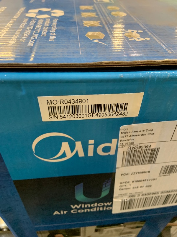 Photo 1 of Midea 12,000 BTU U Shaped Smart Inverter Window Air Conditioner - Cools 550 Sq Ft, Ultra Quiet with Open Window Flexibility - Alexa/Google Assistant Compatible - 35% Energy Savings, Remote (Updated)