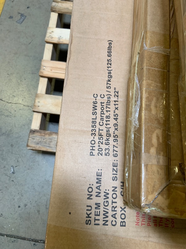 Photo 1 of Garvee 20'x25'x13' Heavy-Duty Metal Carport, Extra Tall 2-Car Shelter with Reinforced Steel Frame, All-Weather Protection for Trucks, Boats & RVs MULTI PIECE SET (FACTORY SEALED)