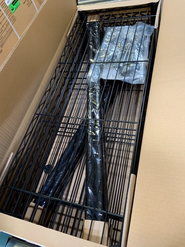 Photo 1 of Amazon Basics 5-Shelf Adjustable Heavy Duty Steel Wire Storage Shelves for Garage, Kitchen, Easy Assembly, 36" x 14" x 72", Black