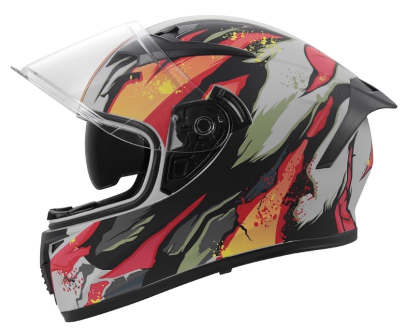 Photo 1 of Full Face Motorcycle Helmet DOT Certified – Lightweight ABS Shell, Street Bike Model with Sunshield & Clear Visor, Ventilation System, Removable Liner for Men & Women