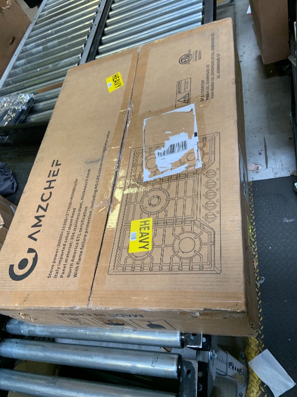 Photo 1 of AMZCHEF 30 inch Gas Cooktop with 5 Made in Italy SABAF Power Burners.Max 48,300 BTU/hr Built-in Gas Stove top of 304 Stainless steel,NG/LPG Convertible, ETL.