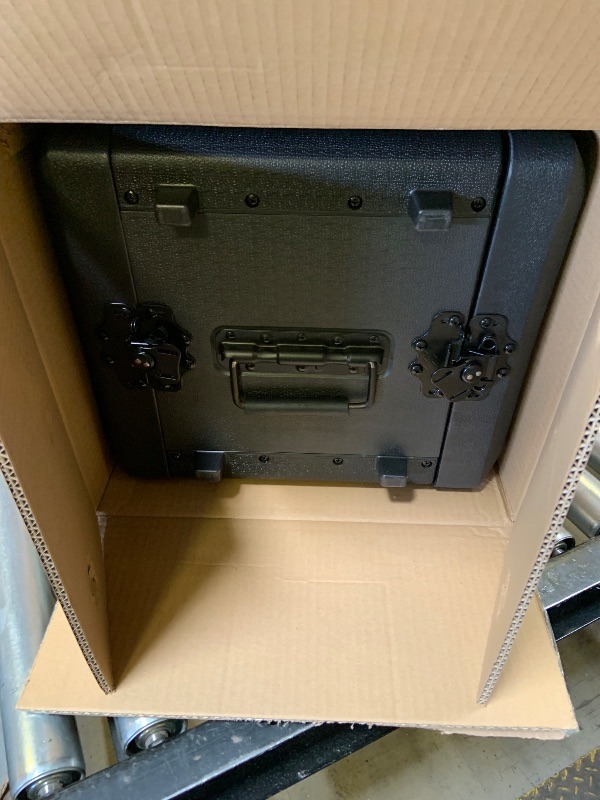 Photo 1 of ECGOIOE 6U Rack Case Shallow 12" Depth, 19" Rackmount Flight Cases Easy Installation Portable Carry Watertight Dust Proof 2 Space Shockproof Mount Racks with Microphone Compartments Space Saving