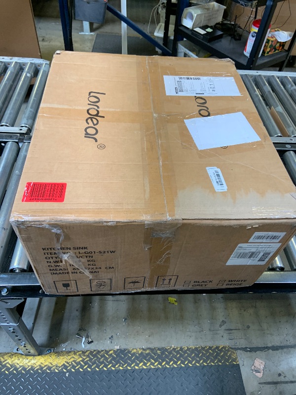 Photo 1 of Lordear 21 Inch Granite Composite Bar Sink - 21"x18" Undermount Kitchen Sinks White Quartz Composite Sinks Single Bowl Under Counter Ledge Workstation Bar Prep RV Sink Basin