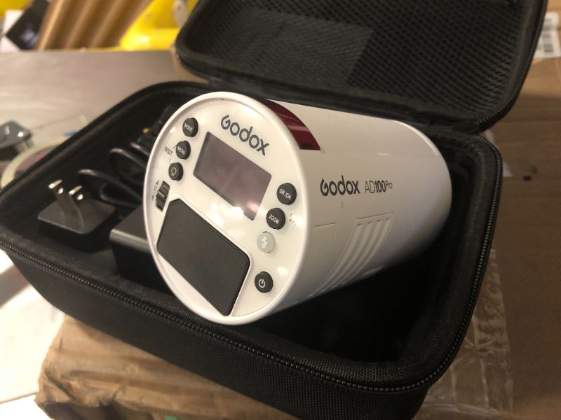 Photo 1 of Godox AD100 Pro AD100Pro Pocket Outdoor Flash Strobe, 100Ws 2.4G TTL 1/8000s, HSS Monolight, 0.01-1.5s Recycle, 320 Full Power Flashes, 12W Modeling Lamp, GODOX AD 100 Pro with Rechargeable Battery