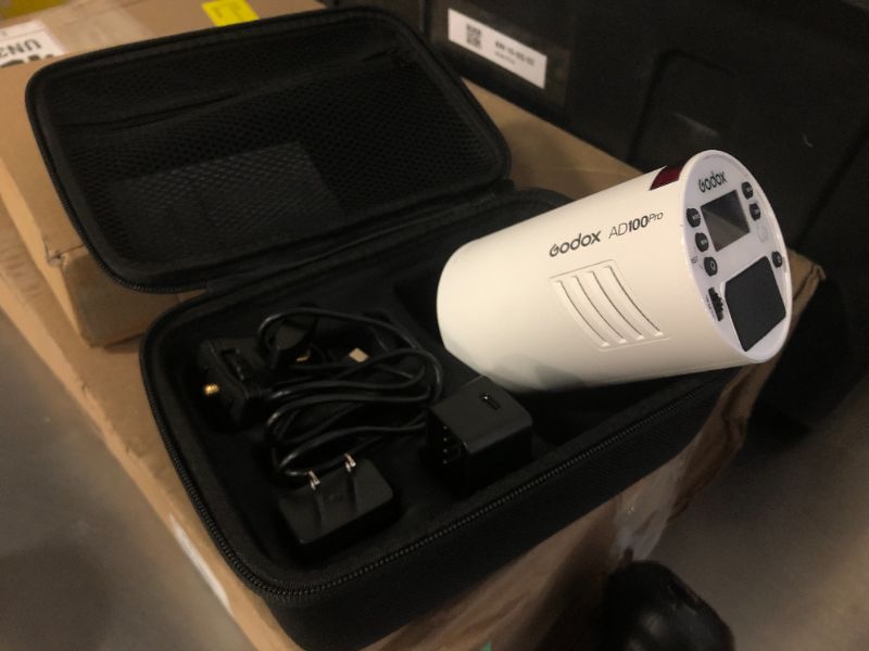 Photo 1 of Godox AD100 Pro AD100Pro Pocket Outdoor Flash Strobe, 100Ws 2.4G TTL 1/8000s, HSS Monolight, 0.01-1.5s Recycle, 320 Full Power Flashes, 12W Modeling Lamp, GODOX AD 100 Pro with Rechargeable Battery