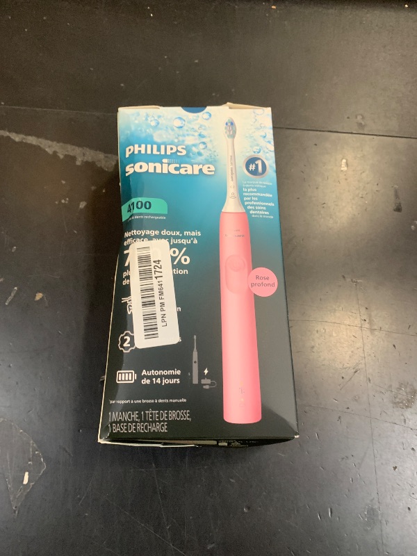 Photo 1 of Philips Sonicare 4100 Series Electric Toothbrush - Sonic Toothbrush with Advanced Sonic Technology, Pressure Sensor, Two Intensity Settings, Smartimer & Quadpacer, Deep Pink, Model HX3681/26