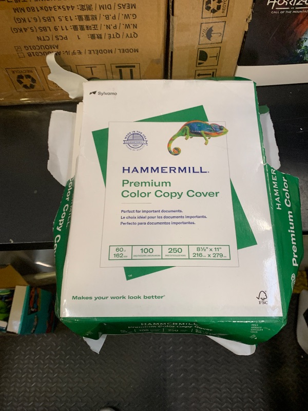 Photo 1 of Hammermill Premium Color Copy 60 lbs. Cover Paper, 8.5" x 11", Photo White, 250 Sheets/Pack (122549)