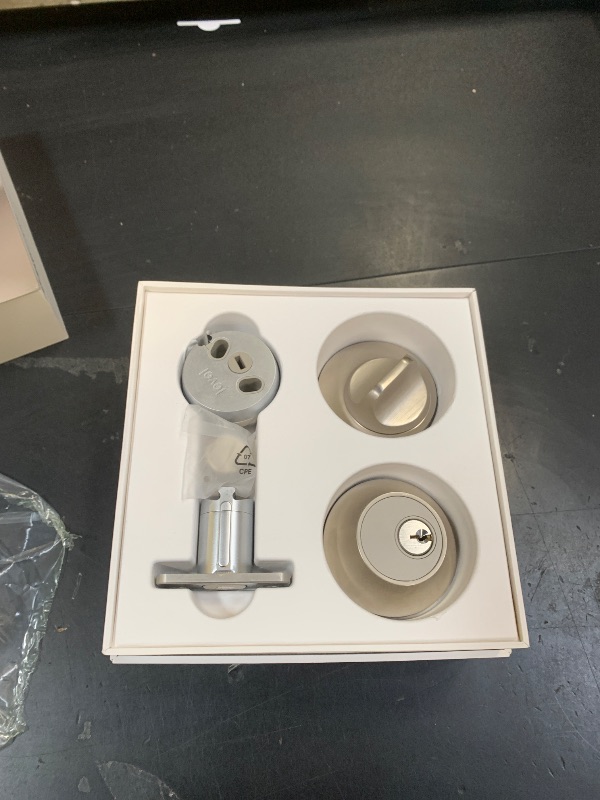 Photo 1 of Level Lock+ WiFi Deadbolt Smart Lock - World's Smallest Smart Lock Plus Apple Home Key - Lock/Unlock Anywhere - Level App for iOS & Android - Works with Apple Home, Alexa, GoogleHome (Satin Nickel)