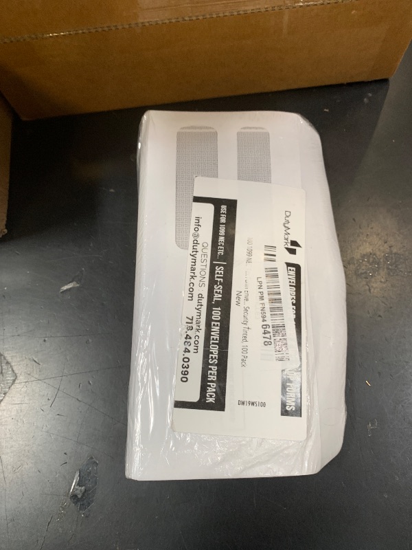 Photo 1 of 100 1099 NEC Tax Form Envelopes, Designed for Printed 1099 NEC Forms Self-Seal, Double-Window, Security Tinted, 100 Pack