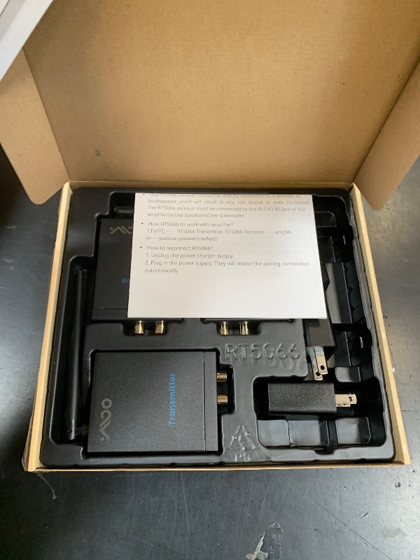 Photo 1 of YMOO 2.4GHz Wireless Audio Transmitter and Receiver (1 TX+2 RX), 2 Receivers for Two Speakers, 20ms Ultra Low Latency HiFi Audio, 320ft Range RCA Jack Wireless Adapter for TV/PC/CD Player/Home Stereo